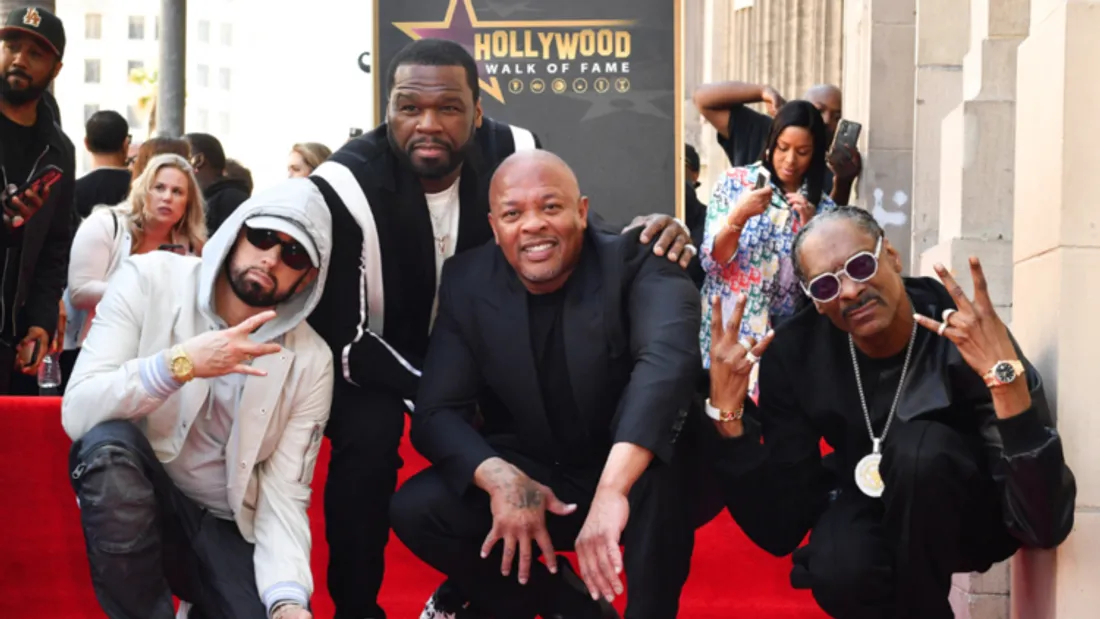 La cérémonie honorant Dr. Dre pour son étoile sur le Walk of Fame, à Hollywood Boulevard
