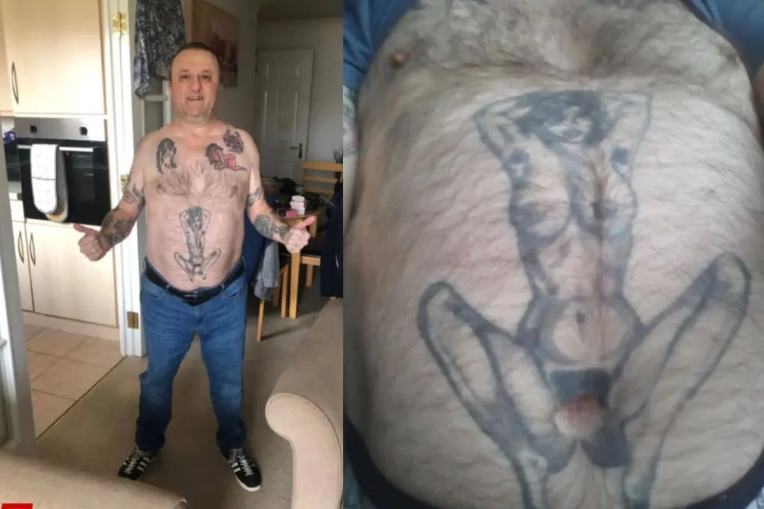 Un homme frôle la GAV à cause d'un tatouage jugé indécent
