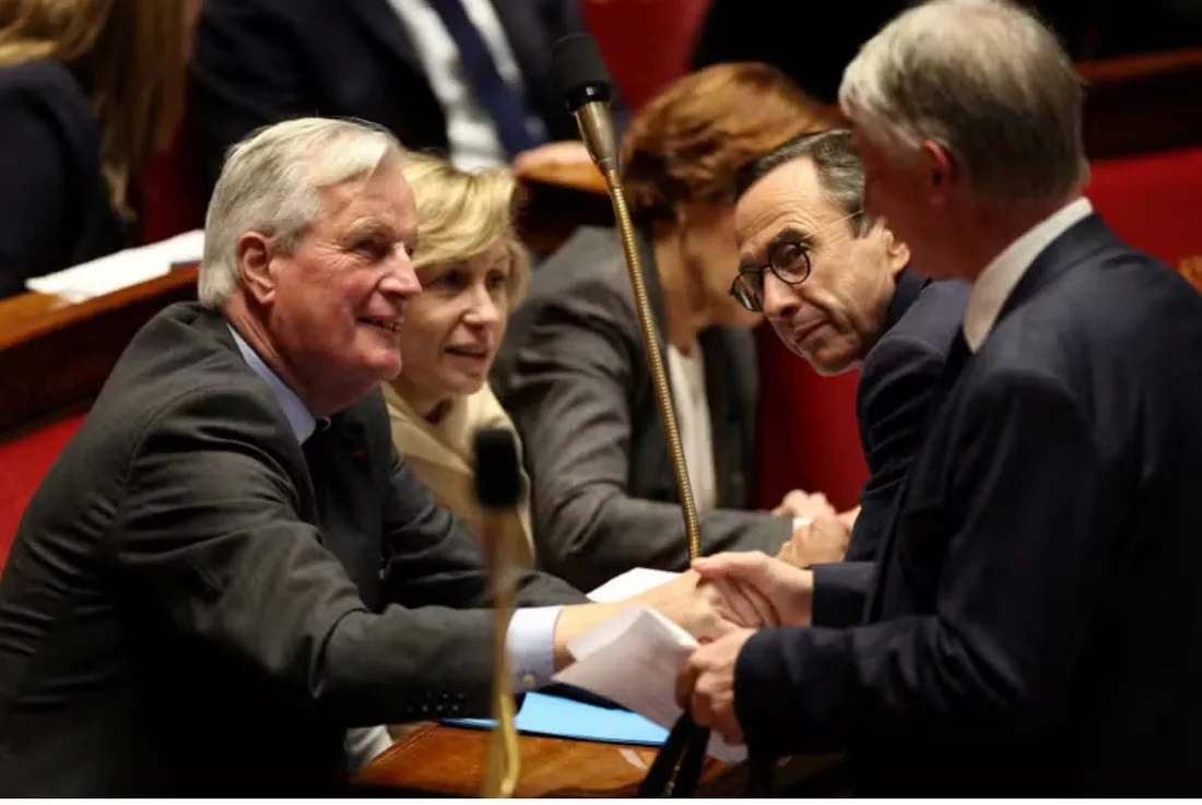 Michel Barnier, alors premier ministre, et son ministre de l’intérieur, Bruno Retailleau.