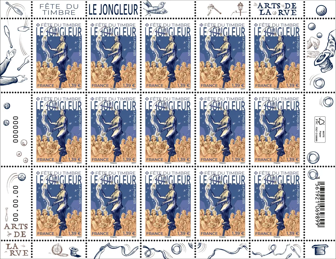 Timbre le Jongleur La poste