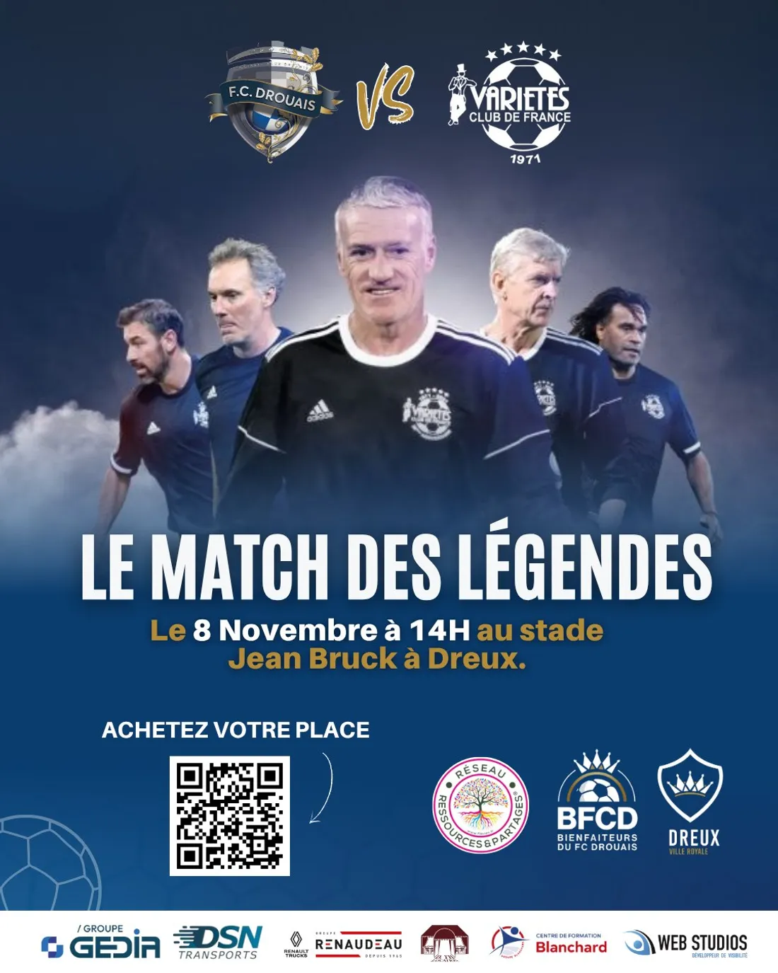 affiche Match des Légendes Dreux