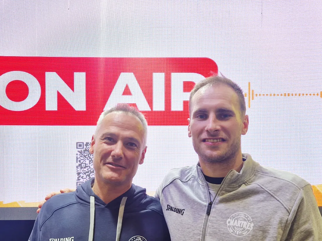 Théo Lefebvre, joueur, et Guillaume Le Pape, Coach du C'CMBM