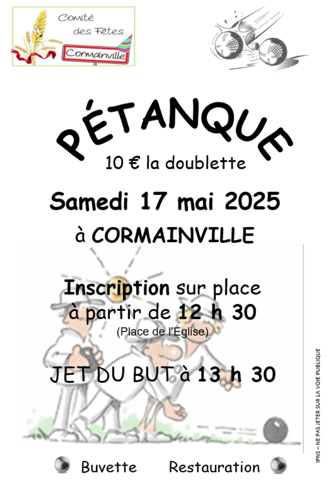CORMAINVILLE - Concours de pétanque du comité des fêtes