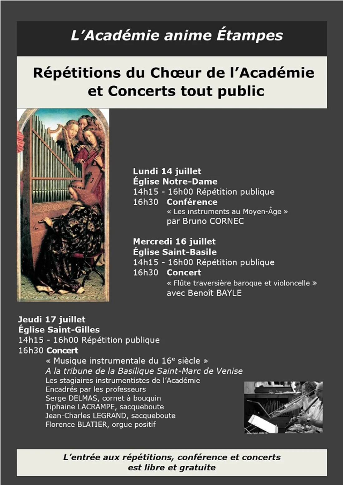 ÉTAMPES (91) - Répétition de l'académie de musique ancienne