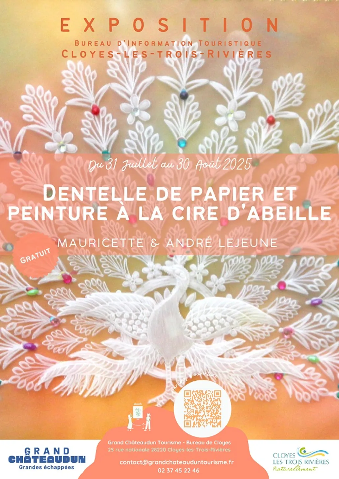 CLOYES-SUR-LE-LOIR - Exposition : Dentelles de papier et peinture à la cire d'abeille