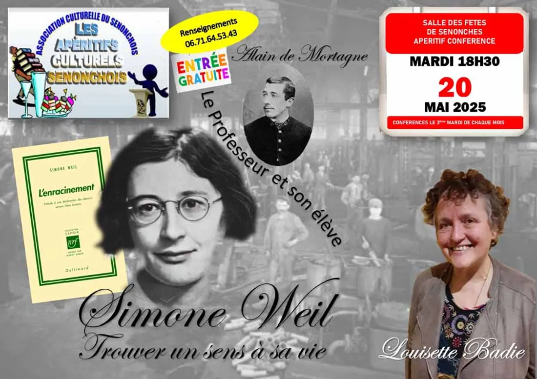SENONCHES - Les Apéritifs culturels Senonchois : Simone Weil