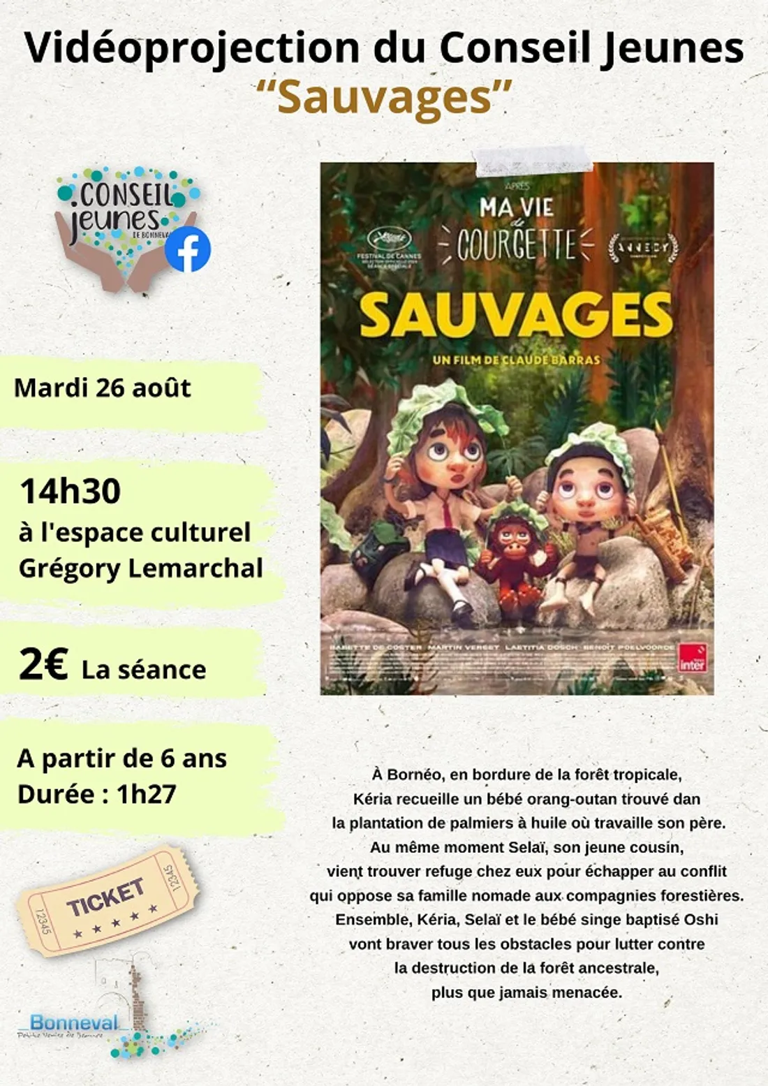 BONNEVAL - Vidéoprojection : Sauvages