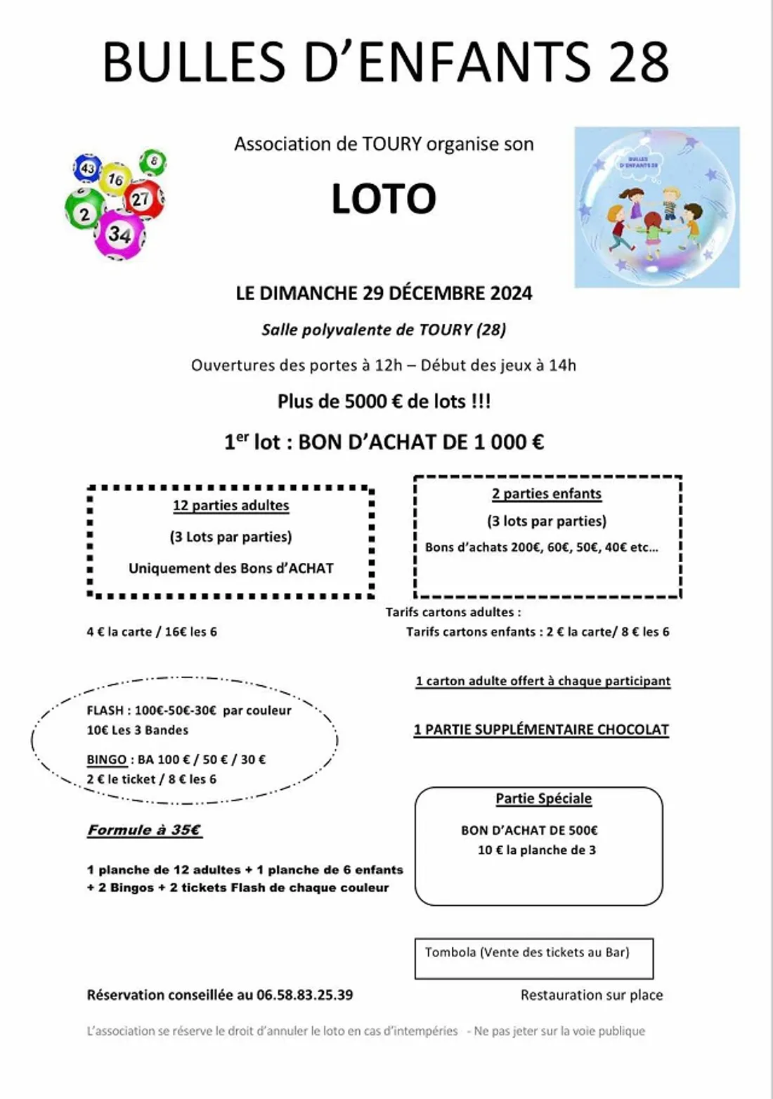 TOURY - Loto de Bulles d'enfants 28