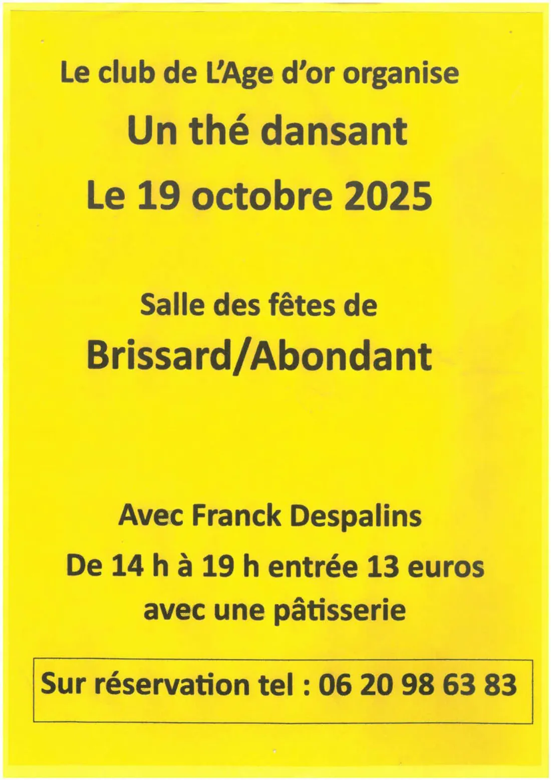 ABONDANT - Thé dansant avec Franck Despalins