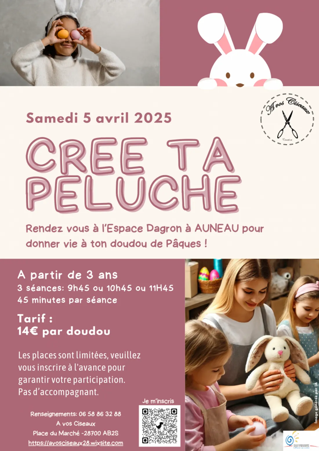 AUNEAU - Atelier : Crée ta peluche avec "À vos ciseaux"