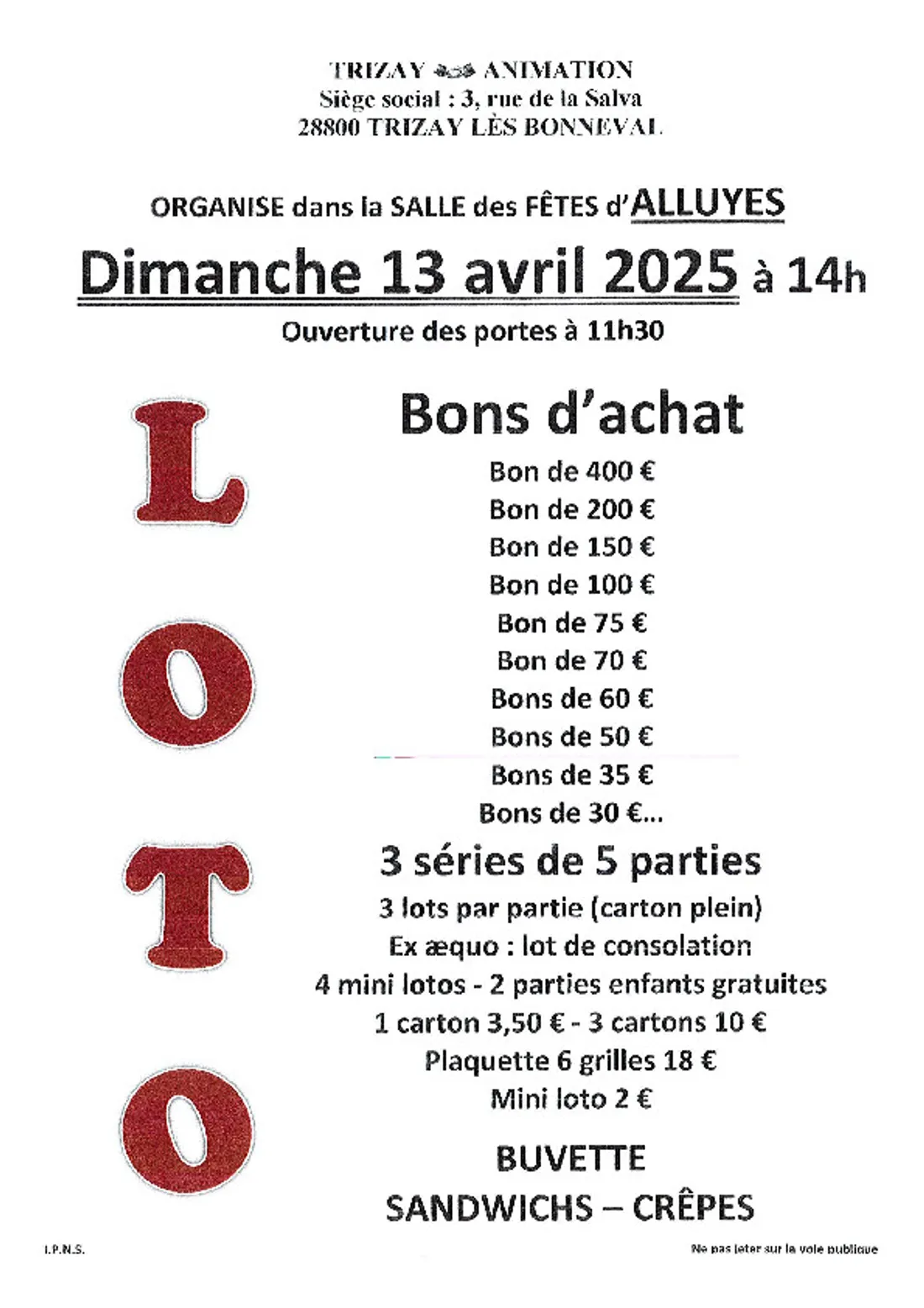 ALLUYES - Loto de Trizay Animation
