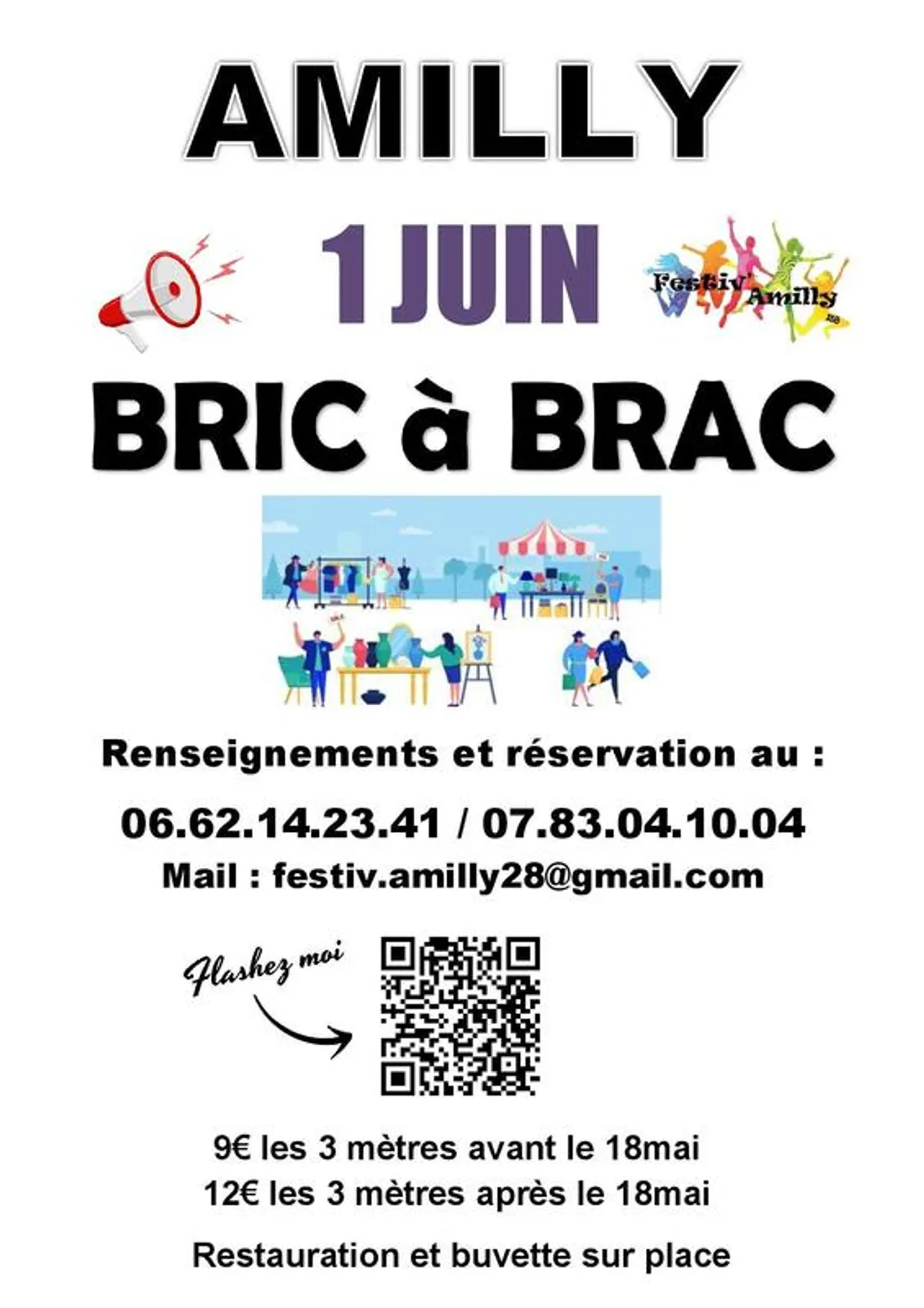 Dimanche 1er juin de 8h00 à 18h00 à Amilly : bric-à-brac de Festiv'Amilly.