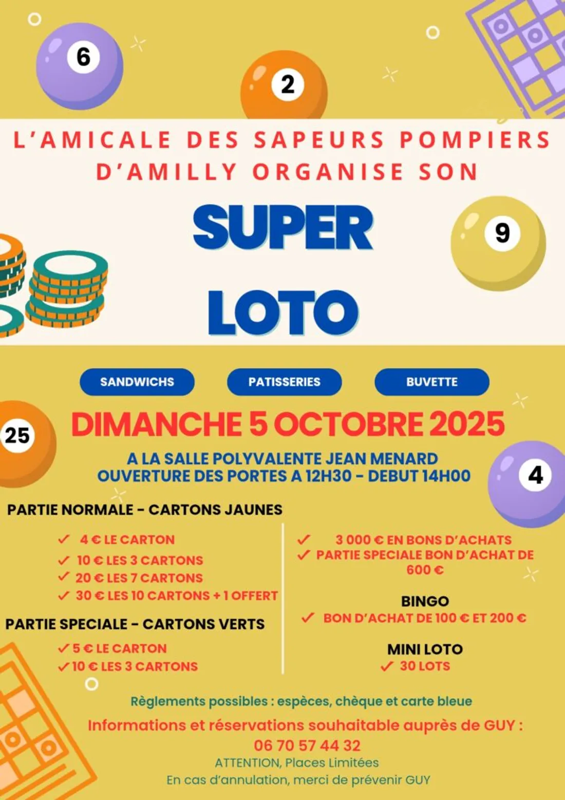 AMILLY - Loto de l'Amicale des sapeurs-pompiers