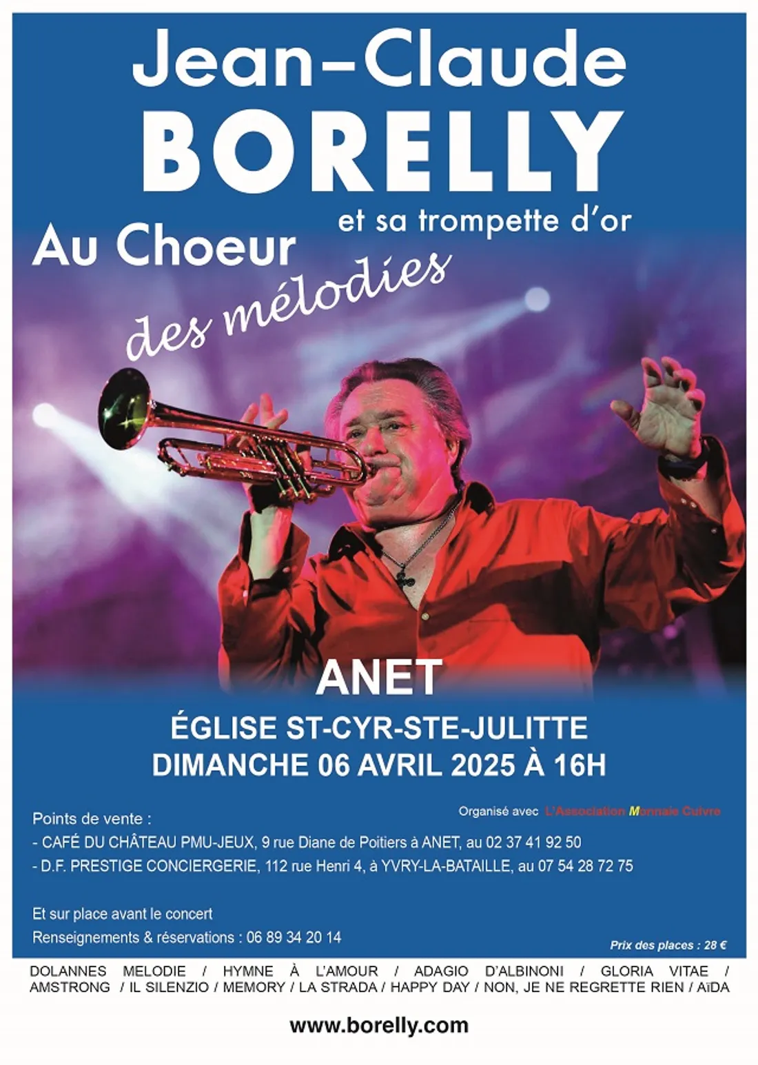 ANET - Concert : Jean-Claude Borelly et sa trompette d'or