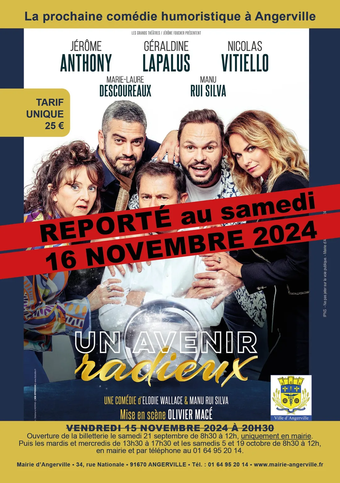 ANGERVILLE (91) - Théâtre : Un avenir radieux
