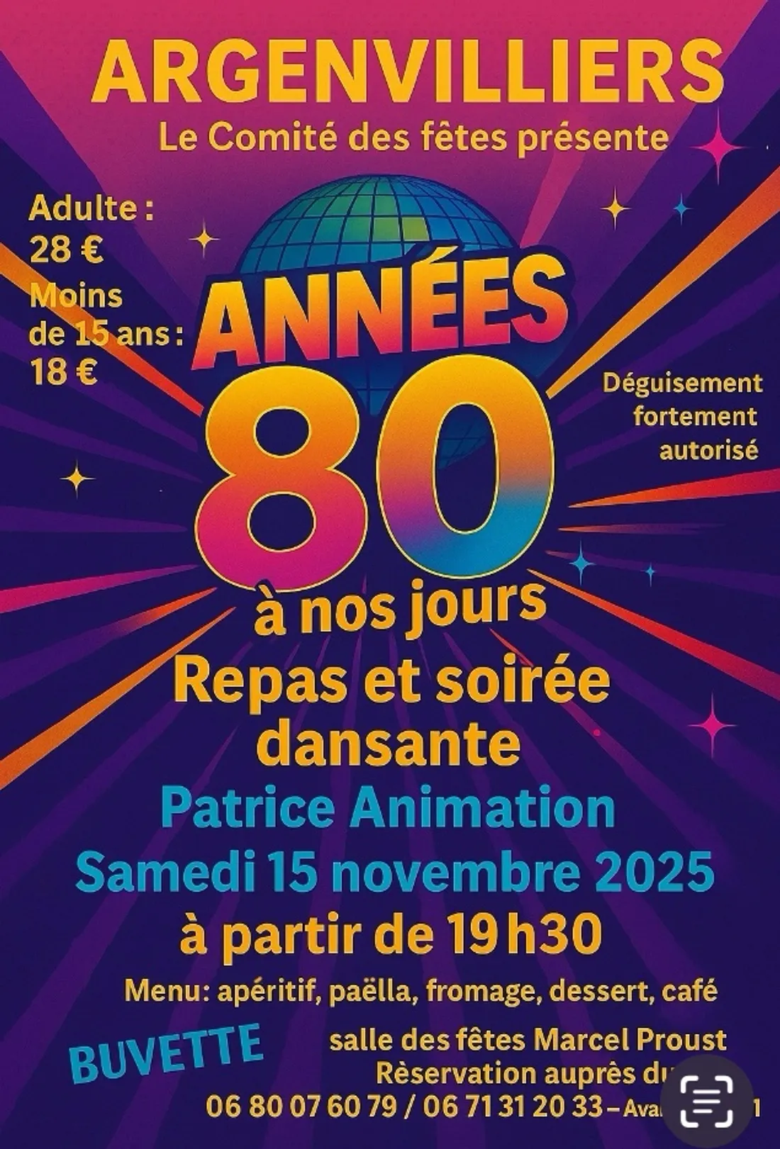 ARGENVILLIERS - Dîner dansant du comité des fêtes