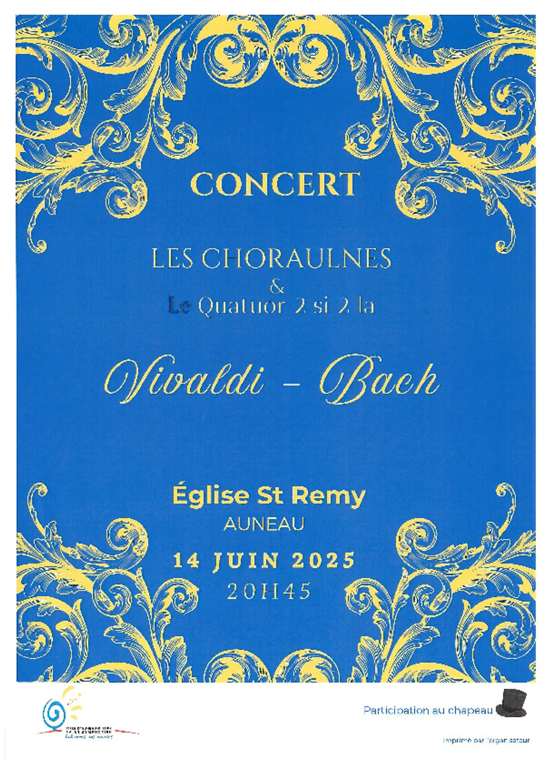 AUNEAU - Concert : Les Choraulnes et le quatuor 2 si 2 la