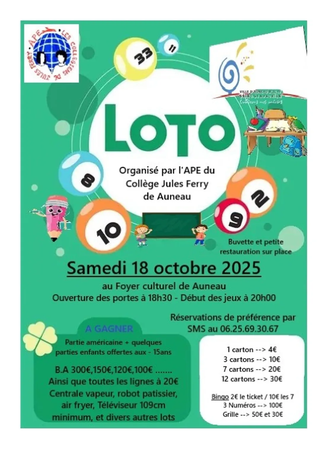 AUNEAU - Loto de l'APE du collège