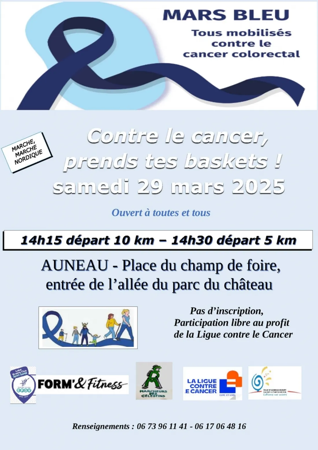 AUNEAU - Mars bleu : Marche contre le cancer