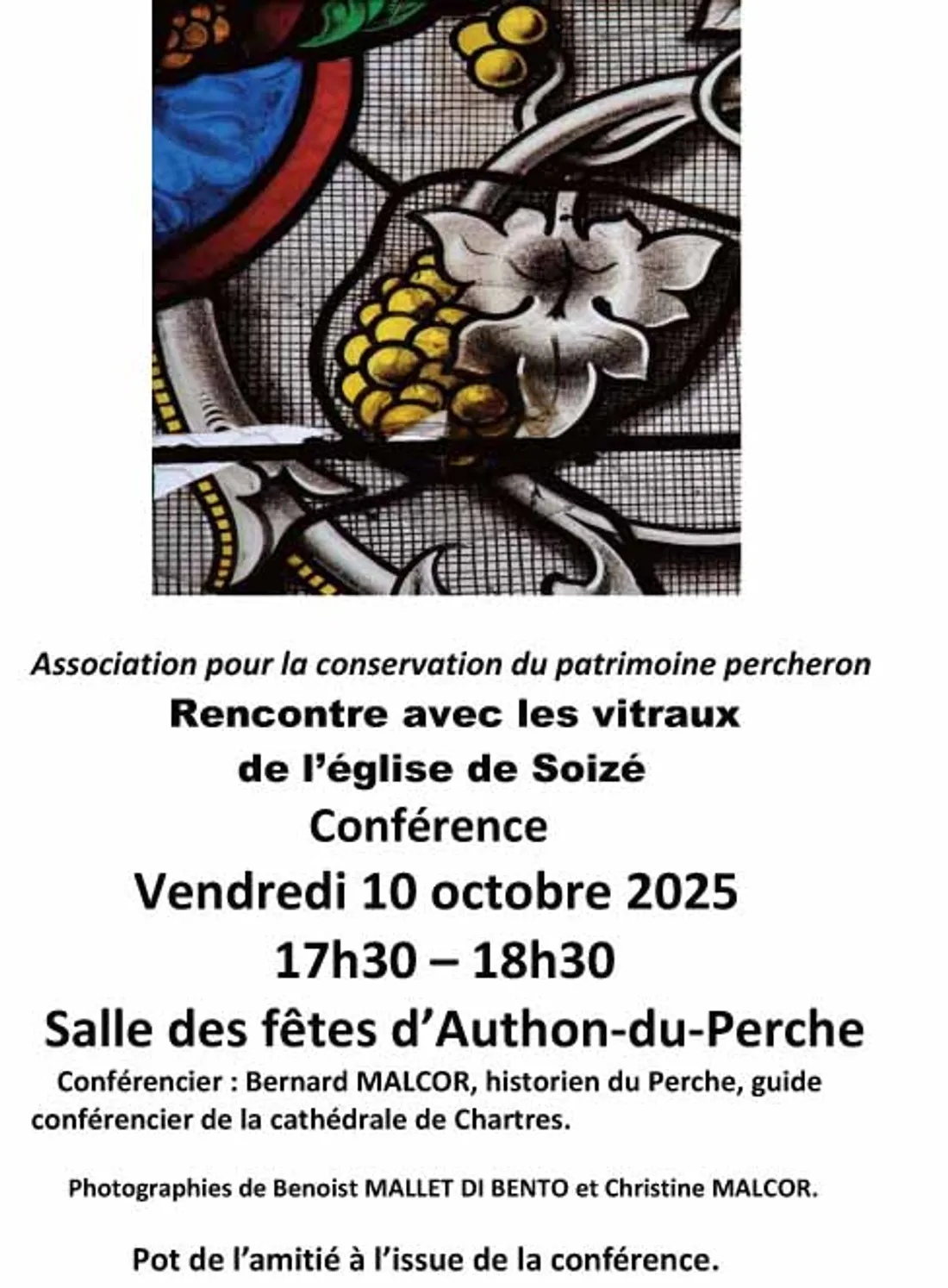 AUTHON-DU-PERCHE - Conférence : Rencontre avec les vitraux de l'église de Soizé