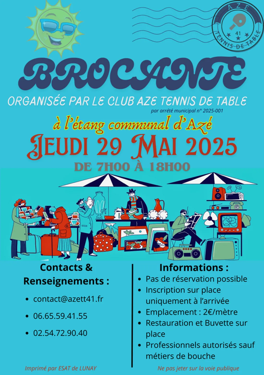AZÉ (41) - Brocante du club de tennis de table