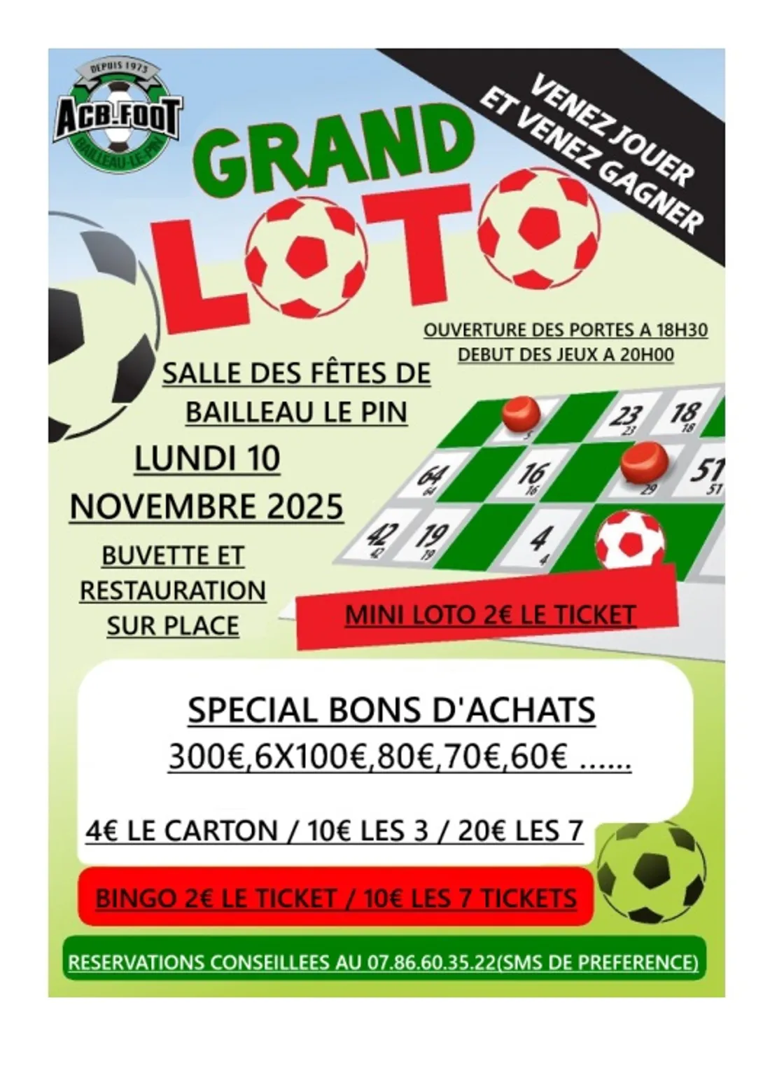 BAILLEAU-LE-PIN - Loto de l'ACB Foot