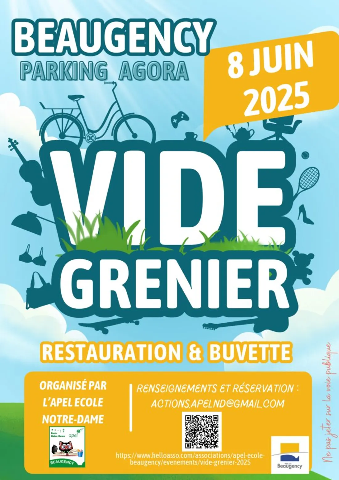 BEAUGENCY (45) - Vide-greniers de l'APEL Notre-Dame