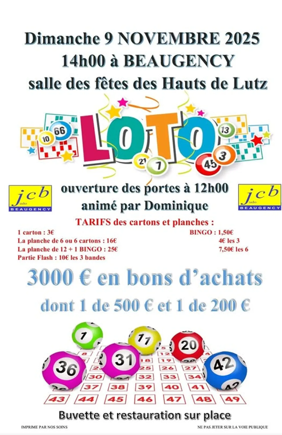 BEAUGENCY (45) - Loto du Judo Club Balgentien
