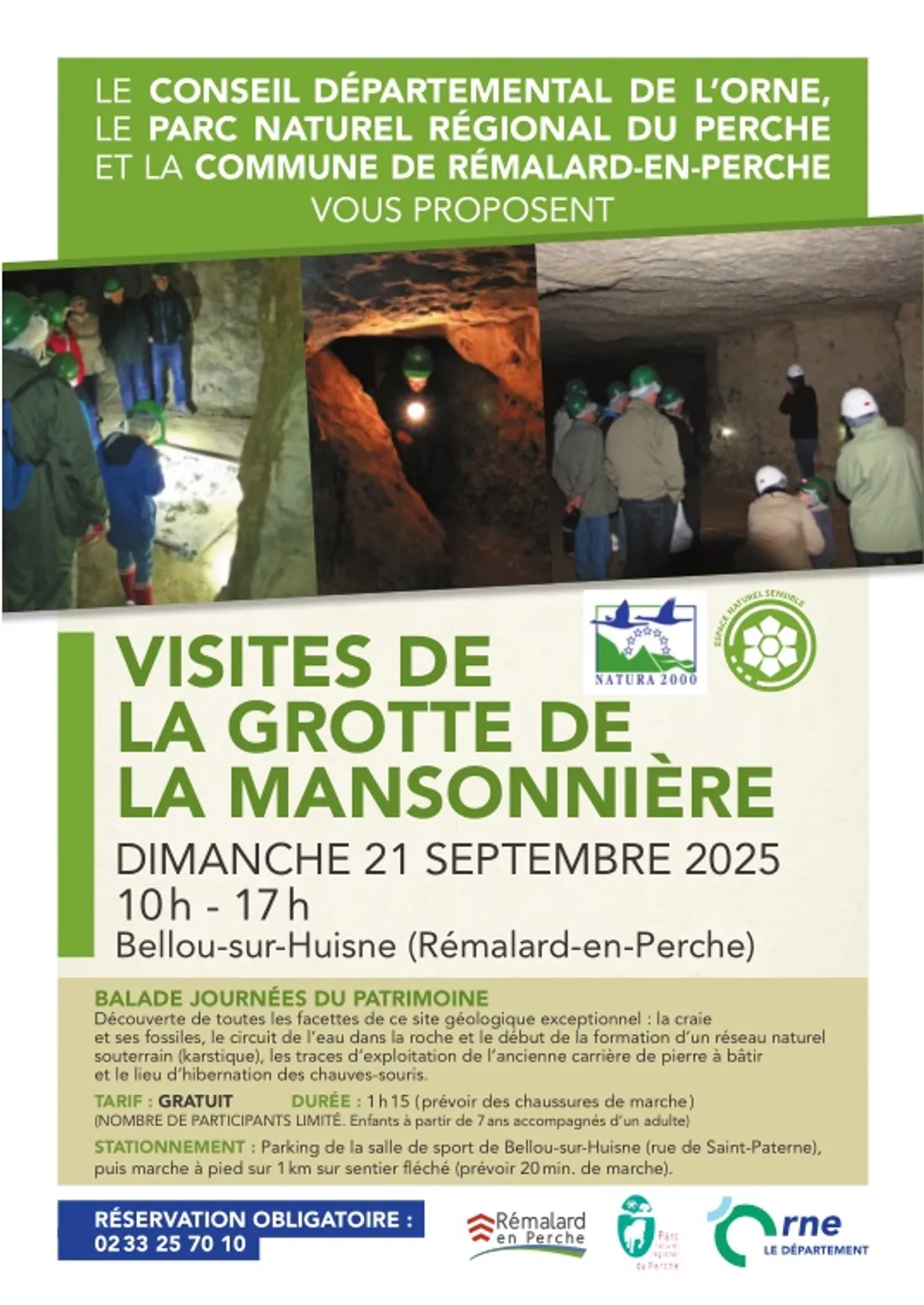 BELLOU-SUR-HUISNE (61) - Visite de la Grotte de la Mansonnière