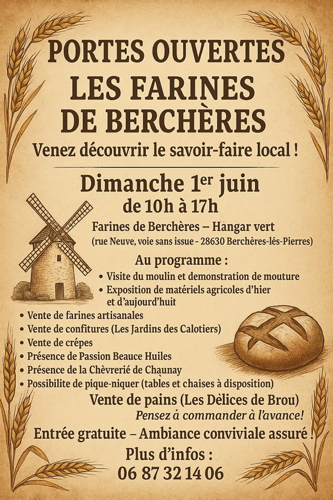 BERCHÈRES-LES-PIERRES - Portes ouvertes Les Farines de Berchères