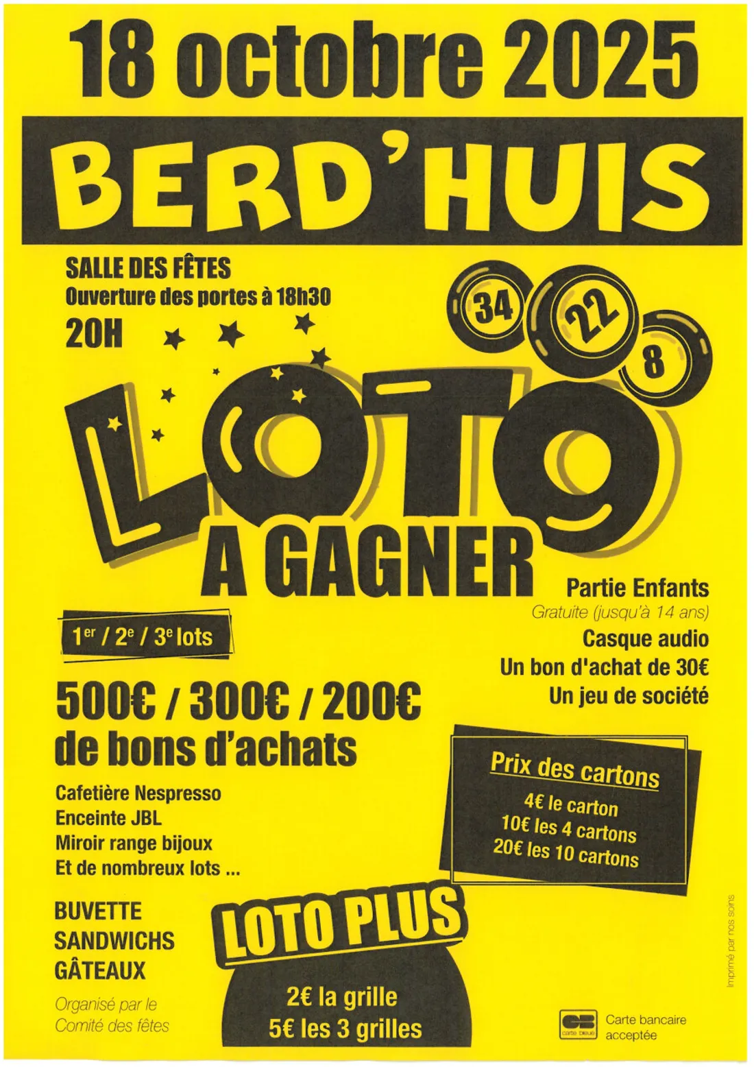 BERD'HUIS (61) - Loto du comité des fêtes