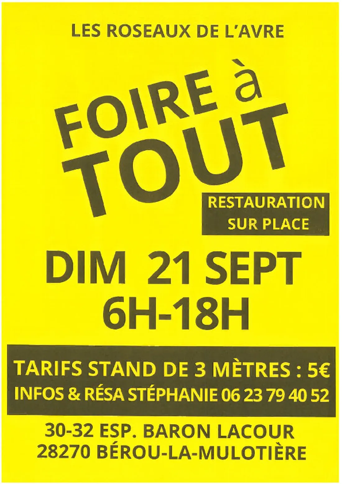 BÉROU-LA-MULOTIÈRE - Foire à tout des Roseaux de l'Avre