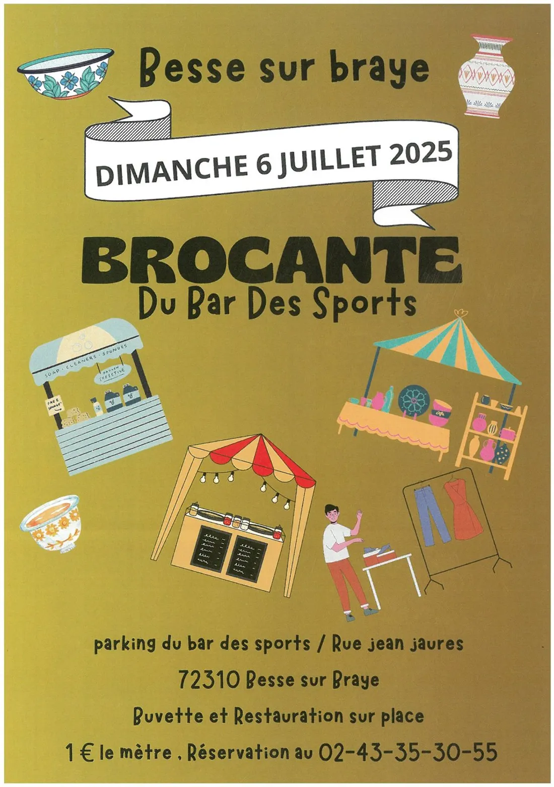 BESSÉ-SUR-BRAYE (72) - Brocante du bar des sports