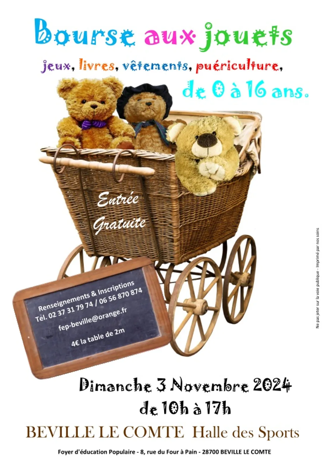 BÉVILLE-LE-COMTE - Bourse aux jouets 