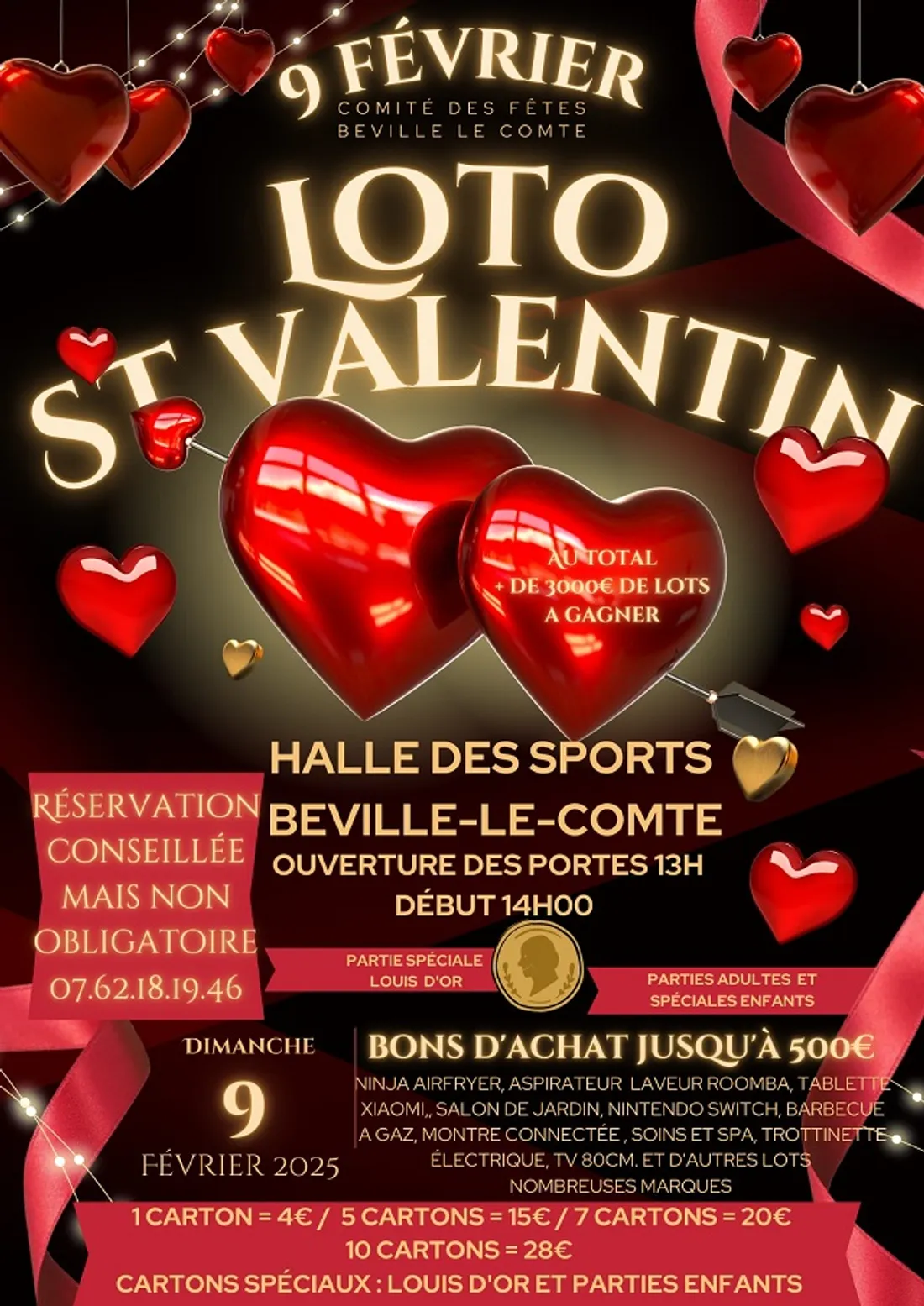 BÉVILLE-LE-COMTE - Loto Saint Valentin du comité des fêtes