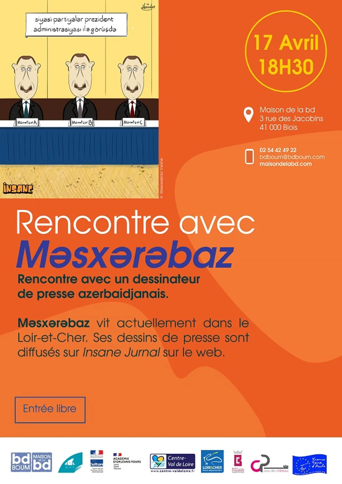 BLOIS (41) - Rencontre avec Rencontre avec Məsxərəbaz, dessinateur de presse azerbaïdjanais