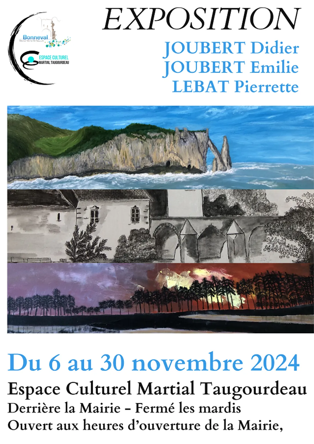 BONNEVAL - Exposition : Didier et Émilie Joubert, Pierrette Lebat