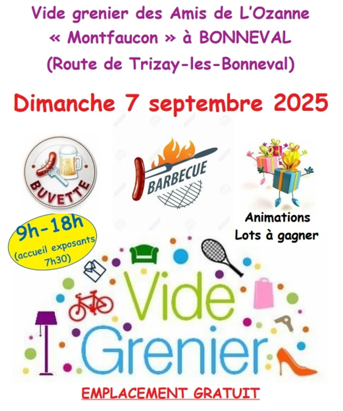 BONNEVAL - Vide-greniers des Amis de l'Ozanne