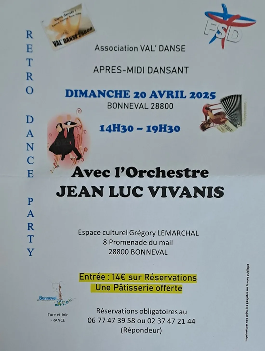 BONNEVAL – Après-midi dansant avec Jean-Luc Vivanis