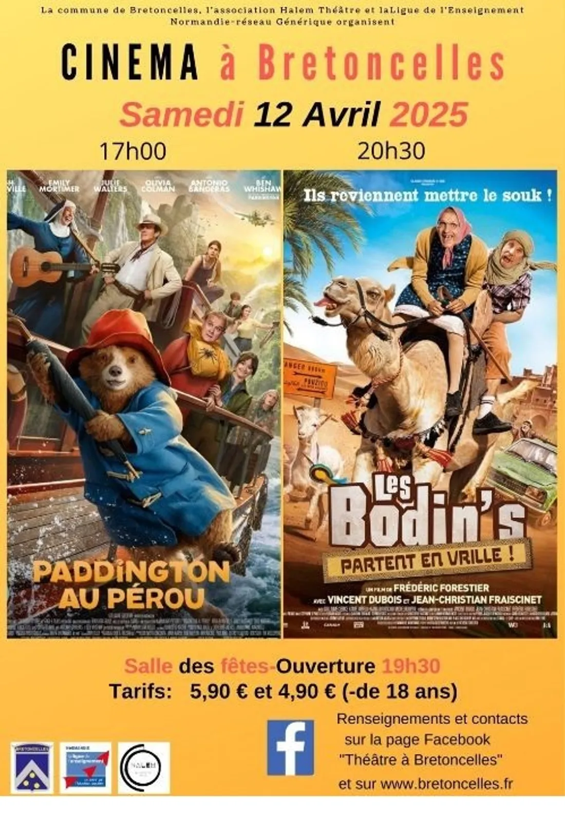 BRETONCELLES (61) - Cinéma : Blanche Neige / Les Bodin's partent en vrille