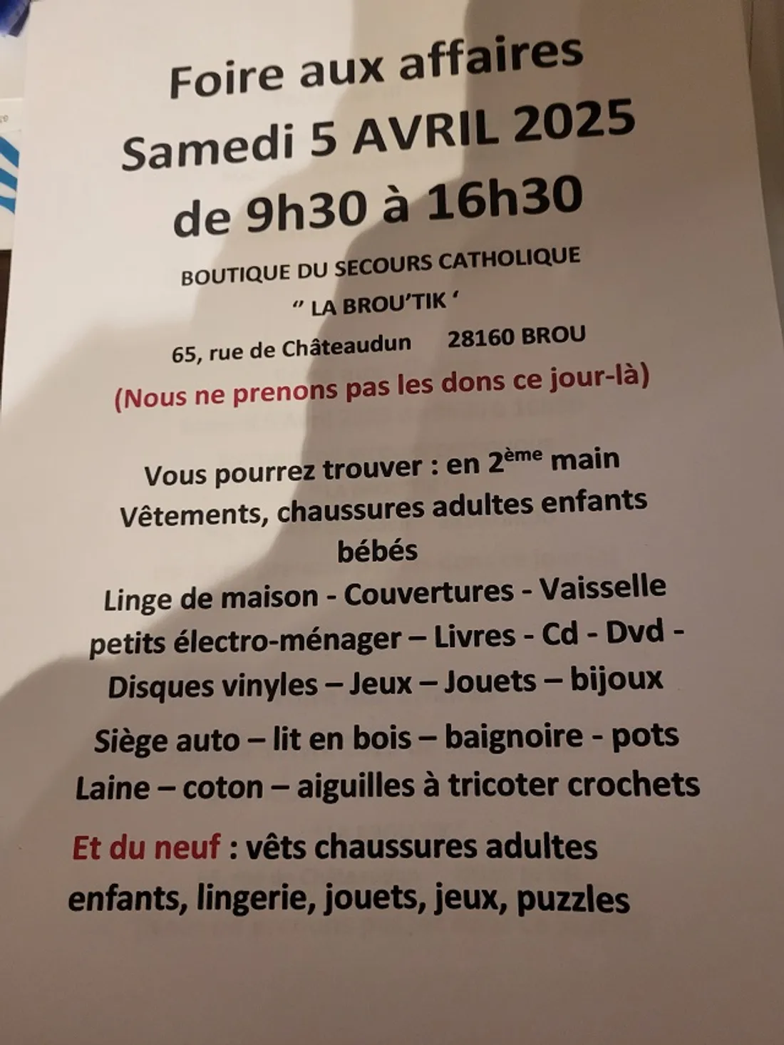 BROU - Portes ouvertes de la Brou'Tik solidaire