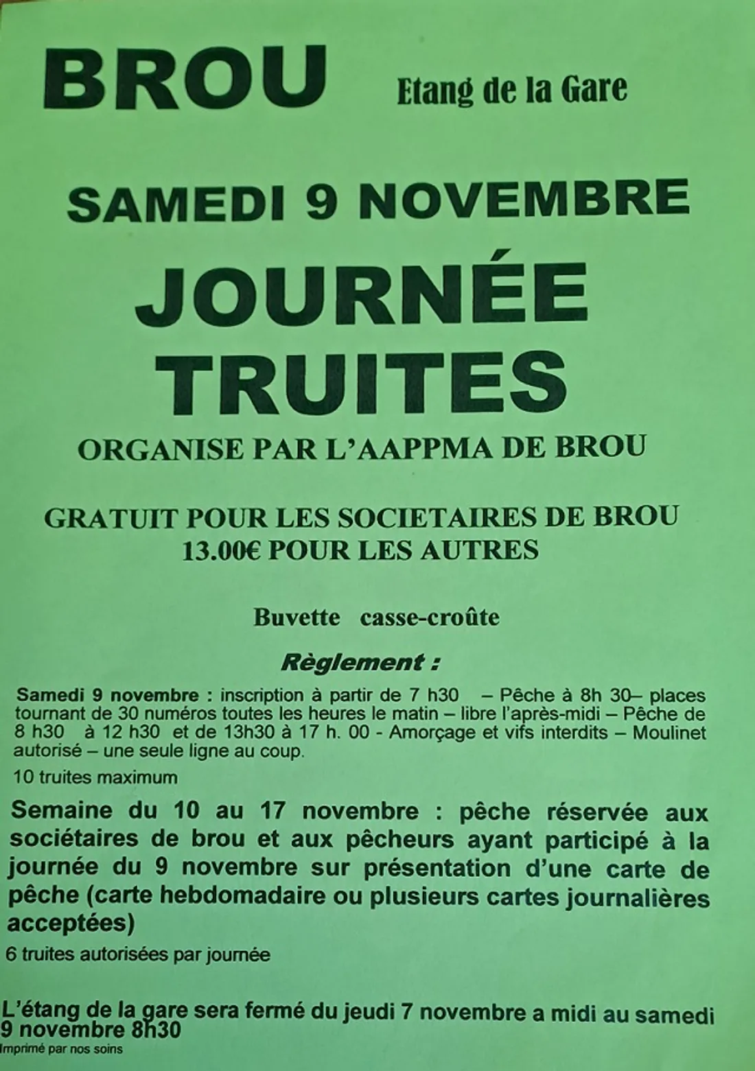 BROU - Journée truites