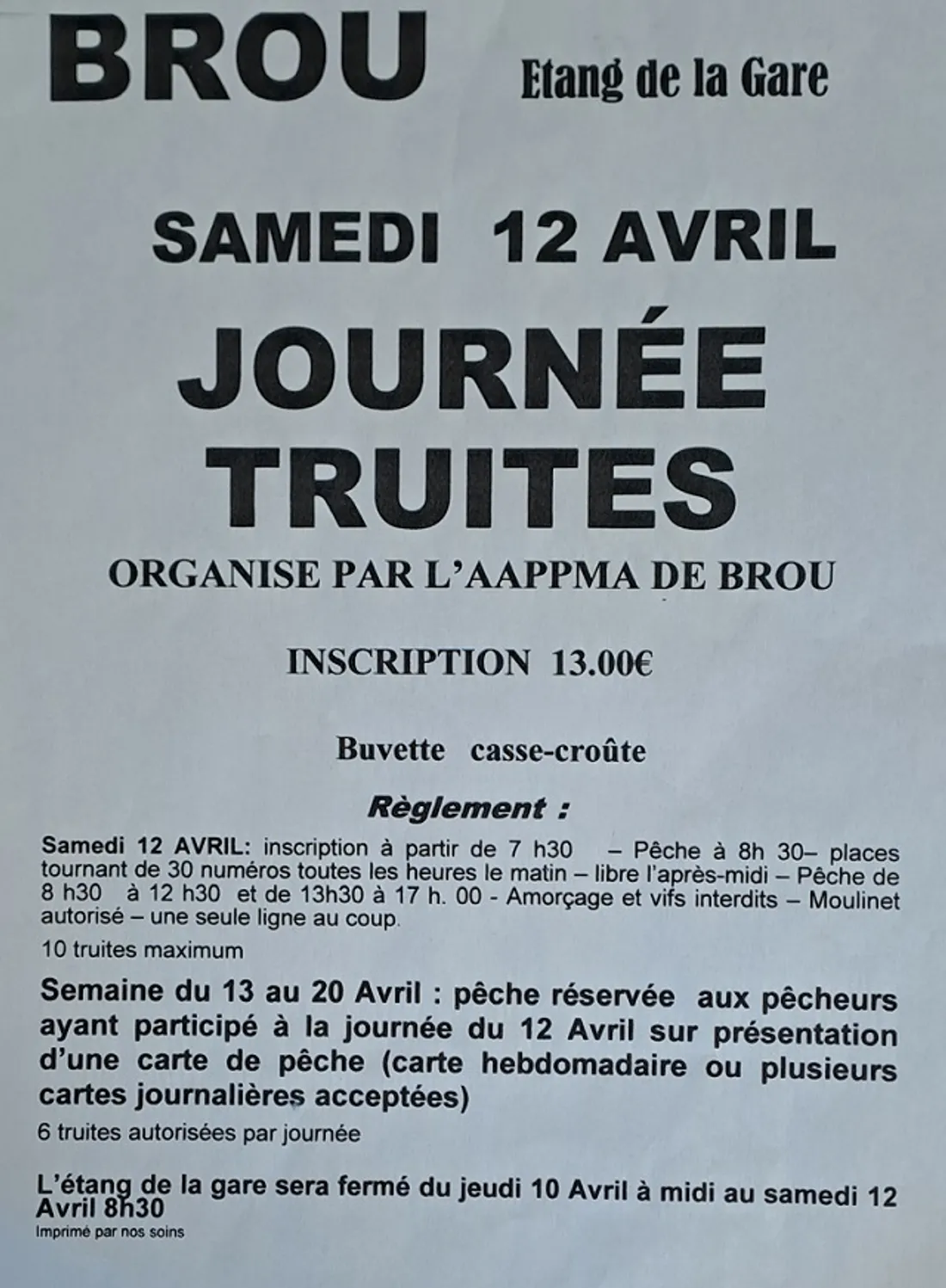 BROU - Journée truites
