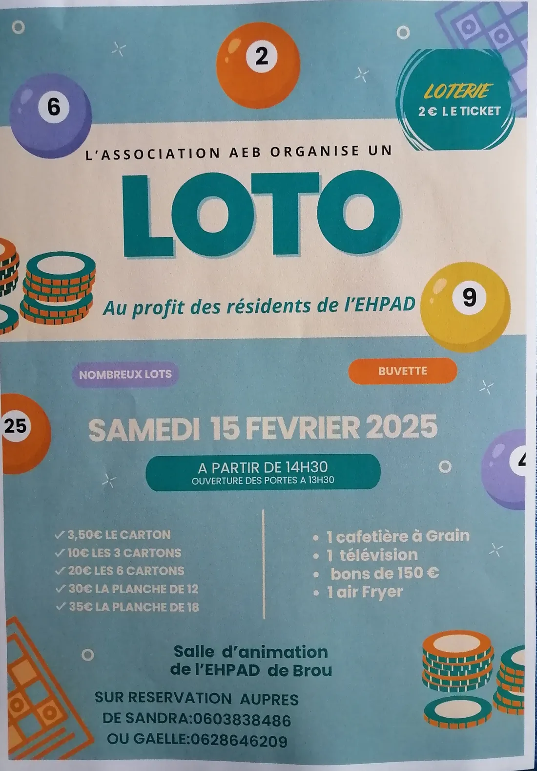 BROU - Loto au profit des résidents de l'Ehpad