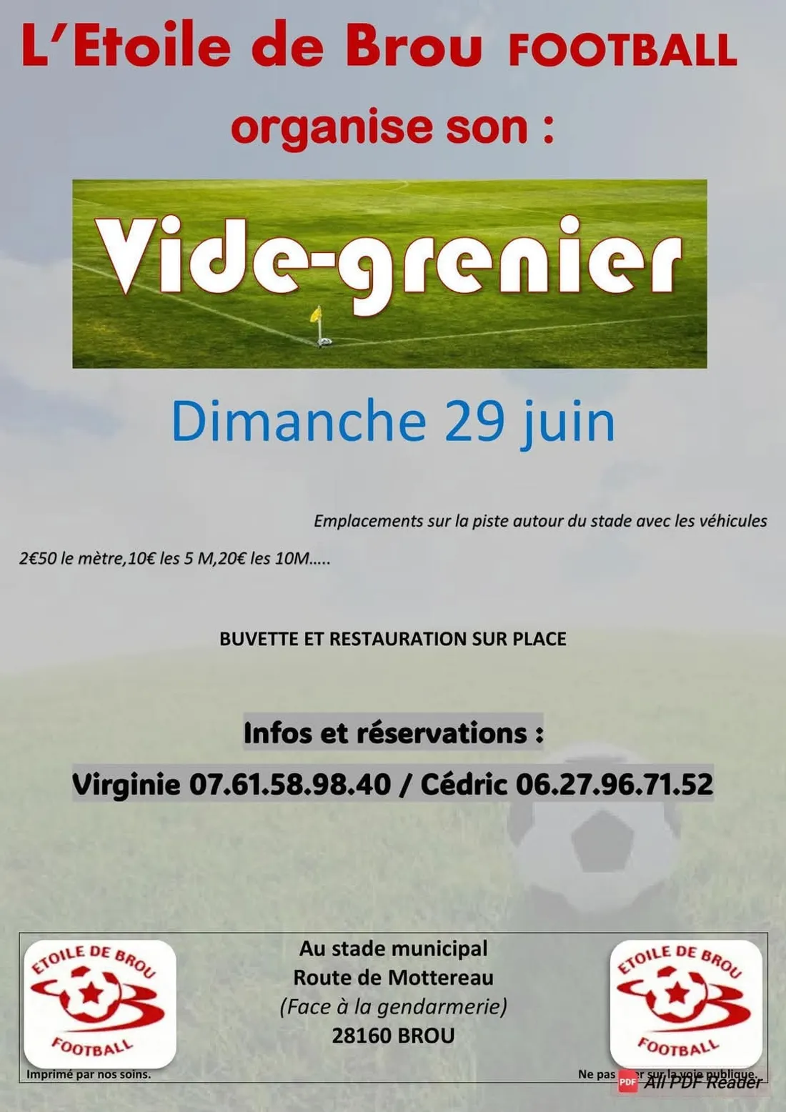 BROU – Vide-greniers de l’Étoile de Brou Football