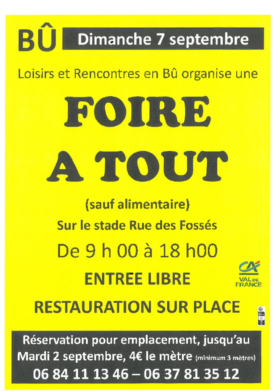 BÛ - Foire à tout de Loisirs et rencontre en Bû