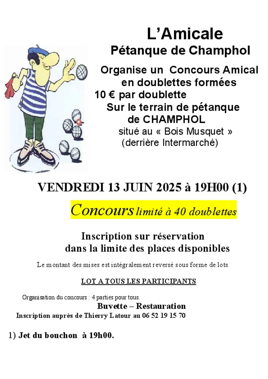 CHAMPHOL - Concours de pétanque