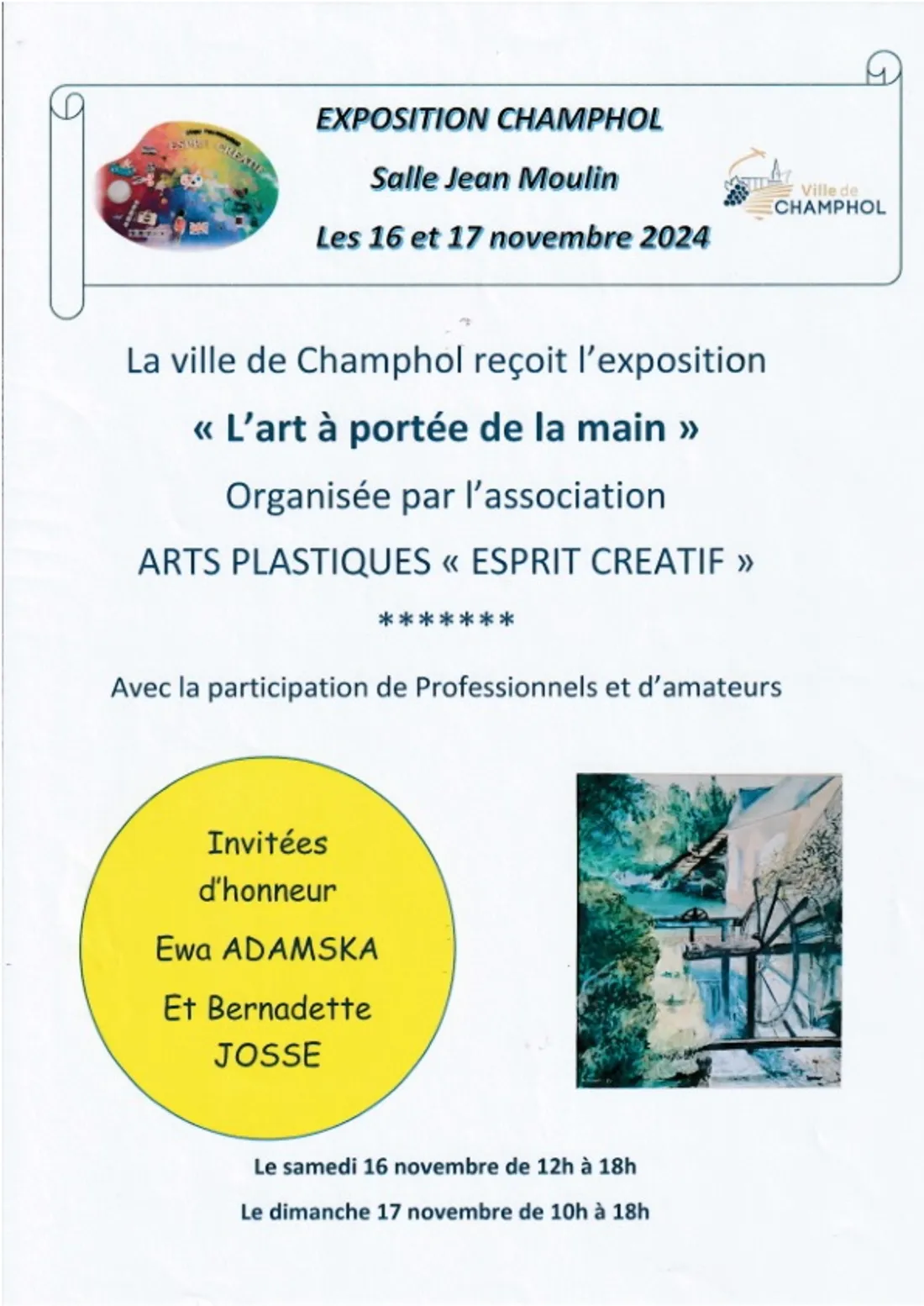 CHAMPHOL - Exposition : L'art à portée de la main