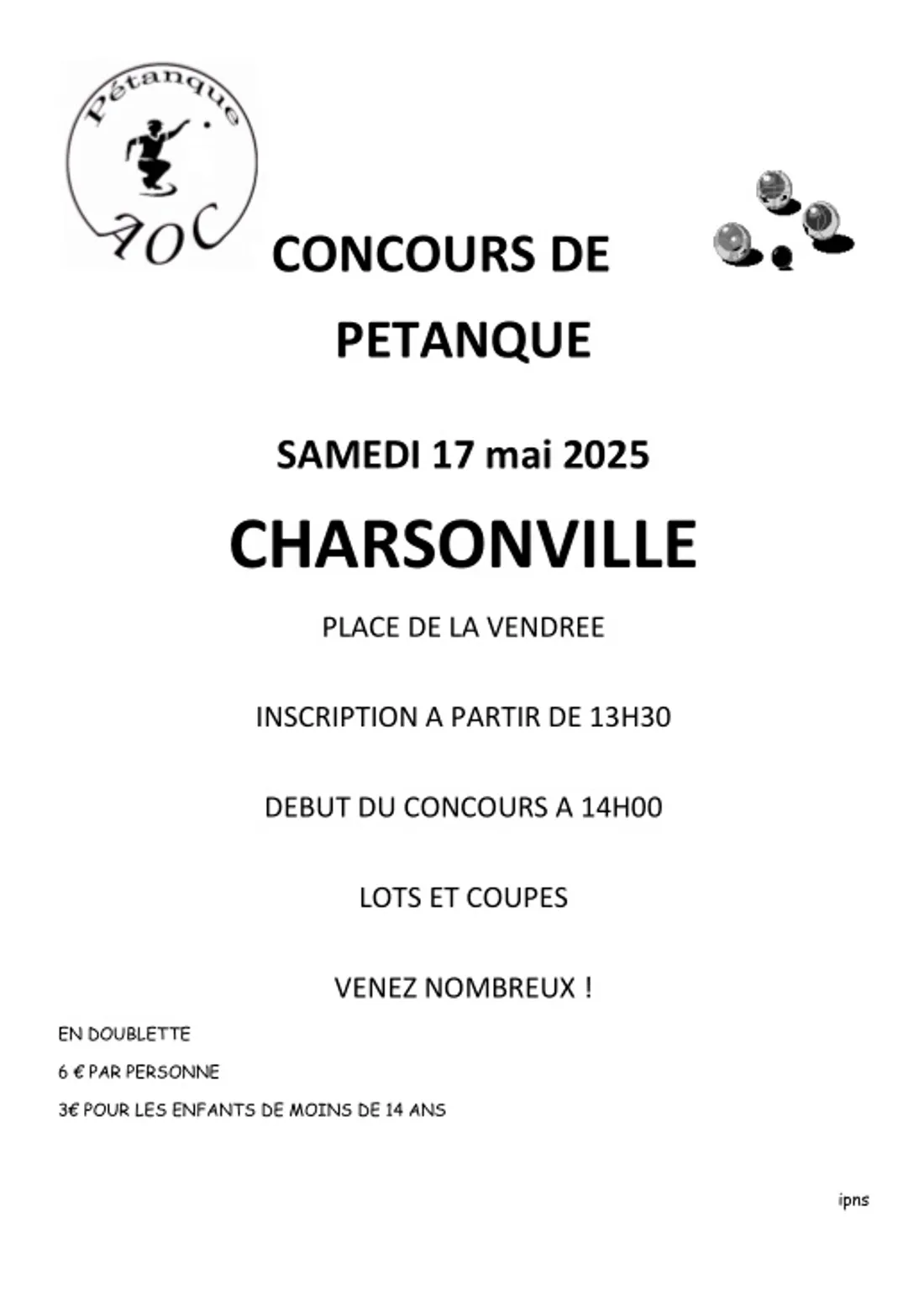 CHARSONVILLE (45) - Concours de pétanque