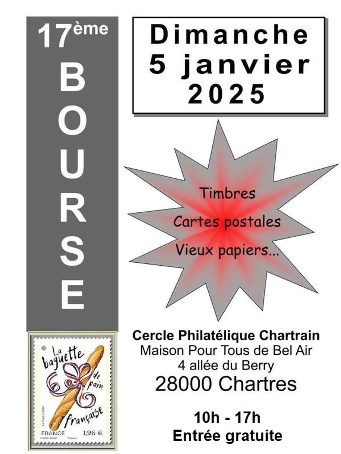 CHARTRES - 17e bourse timbres, cartes postales et vieux papiers